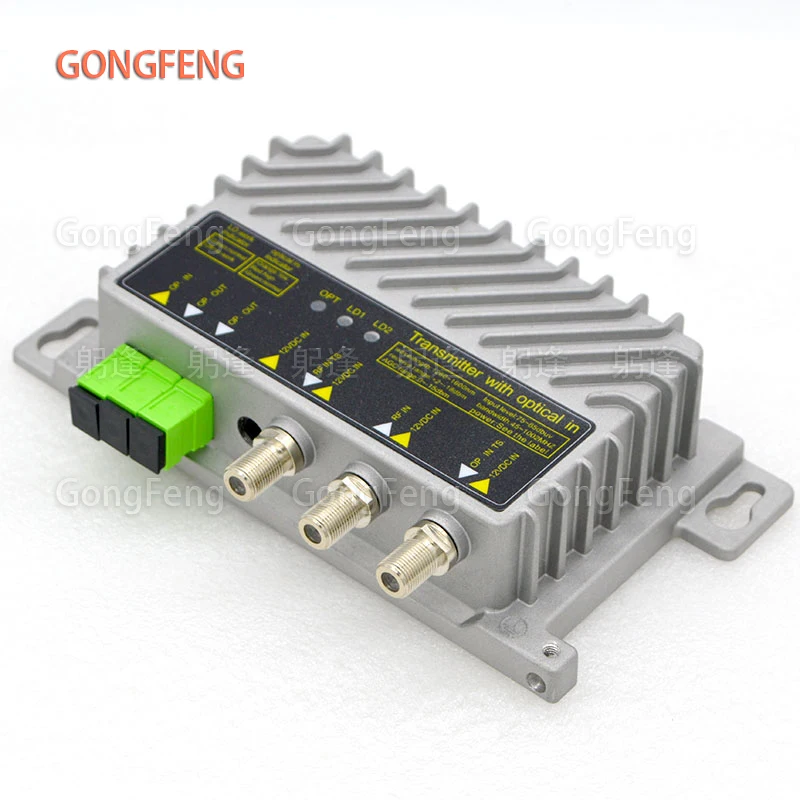 

Mini FTTH CATV Optical Transmitter Two Way Output 2*10dBm SC/APC Feed Working Band Optical Input level 75~85dbuv Relay With AGC