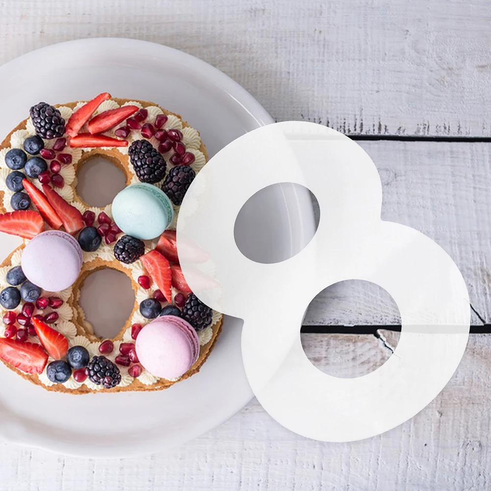 

Digital Cake Template 2 Sets Number Molds Baking Stencil Chocolate Mousse Fondant Decorating Set Plastic PP Easy Release