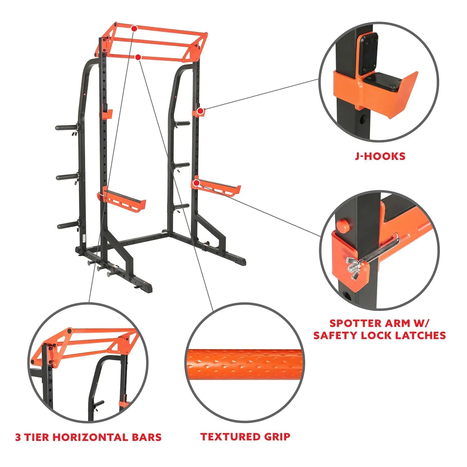 Half Rack Cage with Adjustable Pull-Up Bar & Power Station, Custom