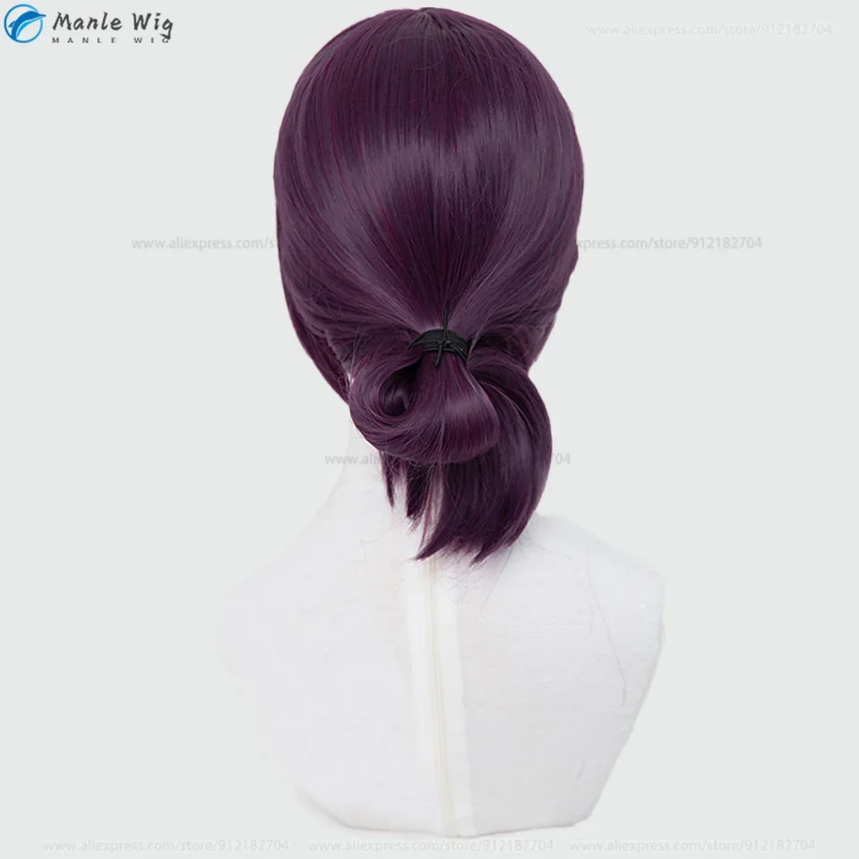 Anime Reze Cosplay Wig Reze Short Purple Woman Wig With Choker Heat Resistant Synthetic Hair Halloween Anime Wigs + Wig Cap