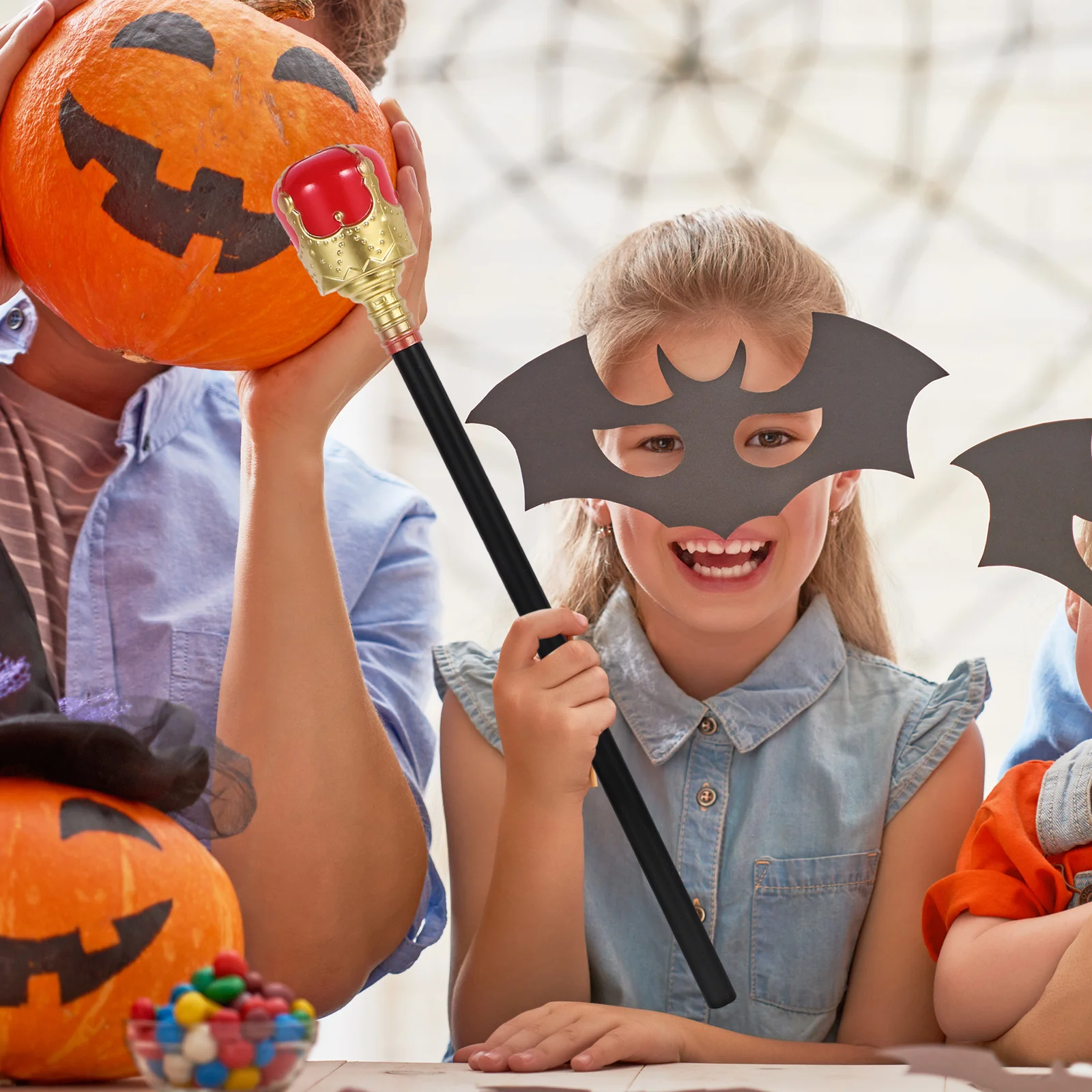 

King Wand Prop Halloween Cosplay Plastic Cane Durable Role Playing Costume Accessory Party Decor King Wand Prop