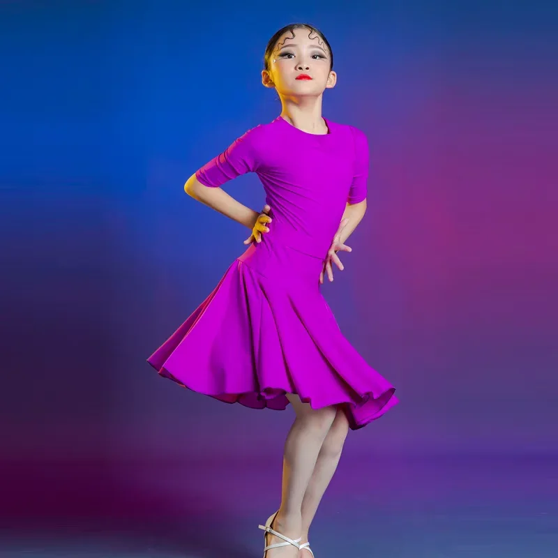 Children\'s competition regulations wear girls professional grade examination clothing art examination clothing Latin dance dress