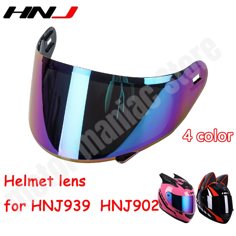 

HNJ Мотоциклетный шлем с кошачьими ушками, линза 939 902, маска, полный шлем, линза, черный цвет, серебристый, прозрачный, 4 цвета, Cascos Para Moto