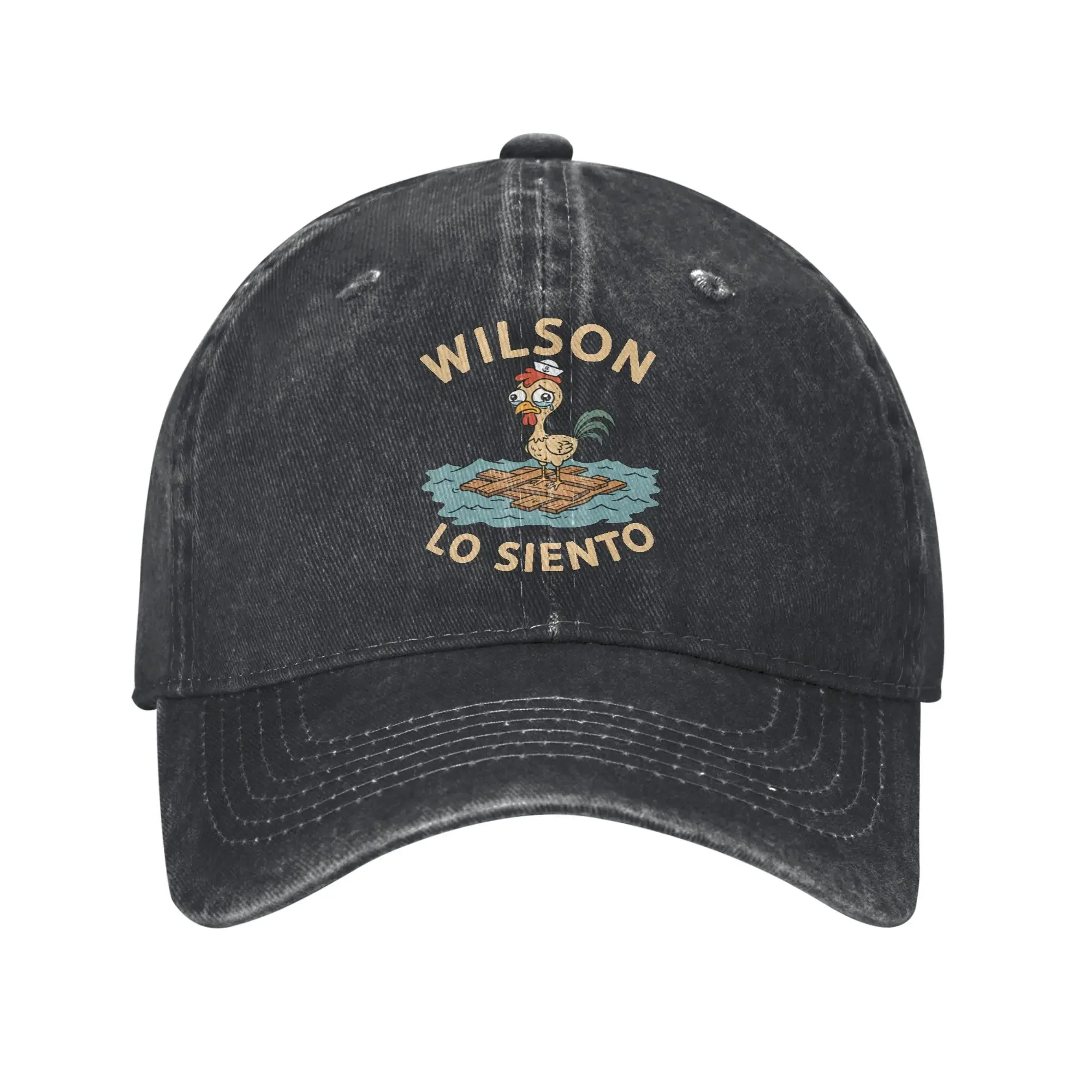 Wilson-Lo-Siento Chicken Meme Baseball Cap Distressed Washed Funny Rooster Humor Snapback Cap Outdoor Travel Adjustable Caps Hat