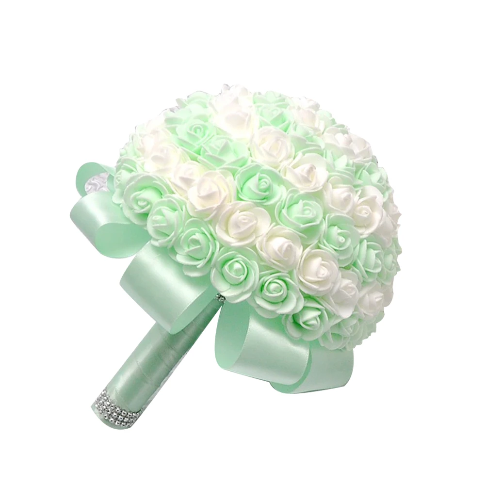 

Artificial Wedding Bouquet Roses Bridal Flower Decor Realistic Foam Essential Item Desktop Shelf Gift
