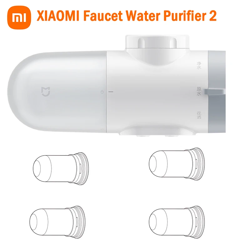 XIAOMI Mijia صنبور لتنقية المياه 2 MJLTJSQDB01 1 آلة 4 عناصر تصفية المطبخ متجمد تصميم المياه البصرية التثبيت السريع