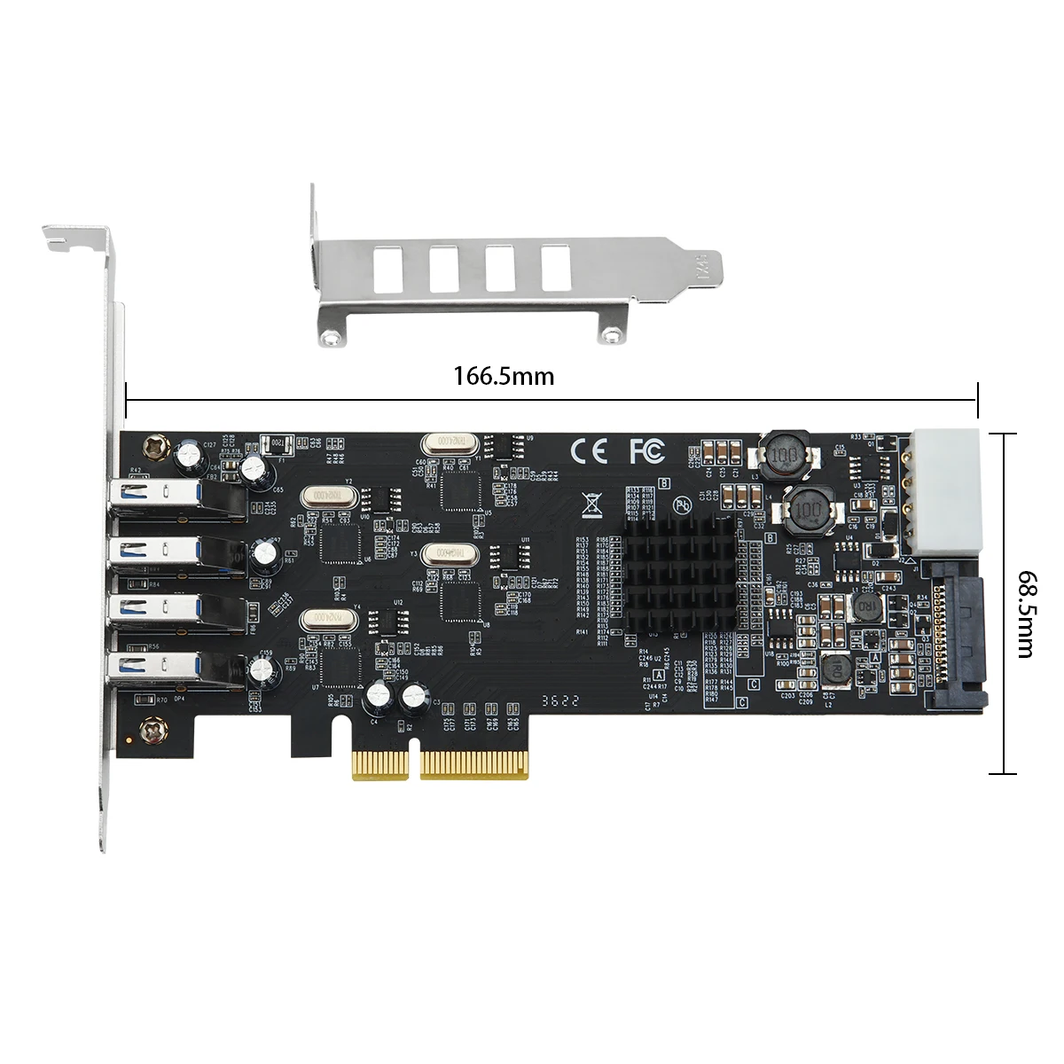 Lekuo Independent 5Gbps Per Port USB 3.0 PCIe Card 4 Ports NEC uPD720202 Dedicated Bandwidth Host Controller for Desktop PC