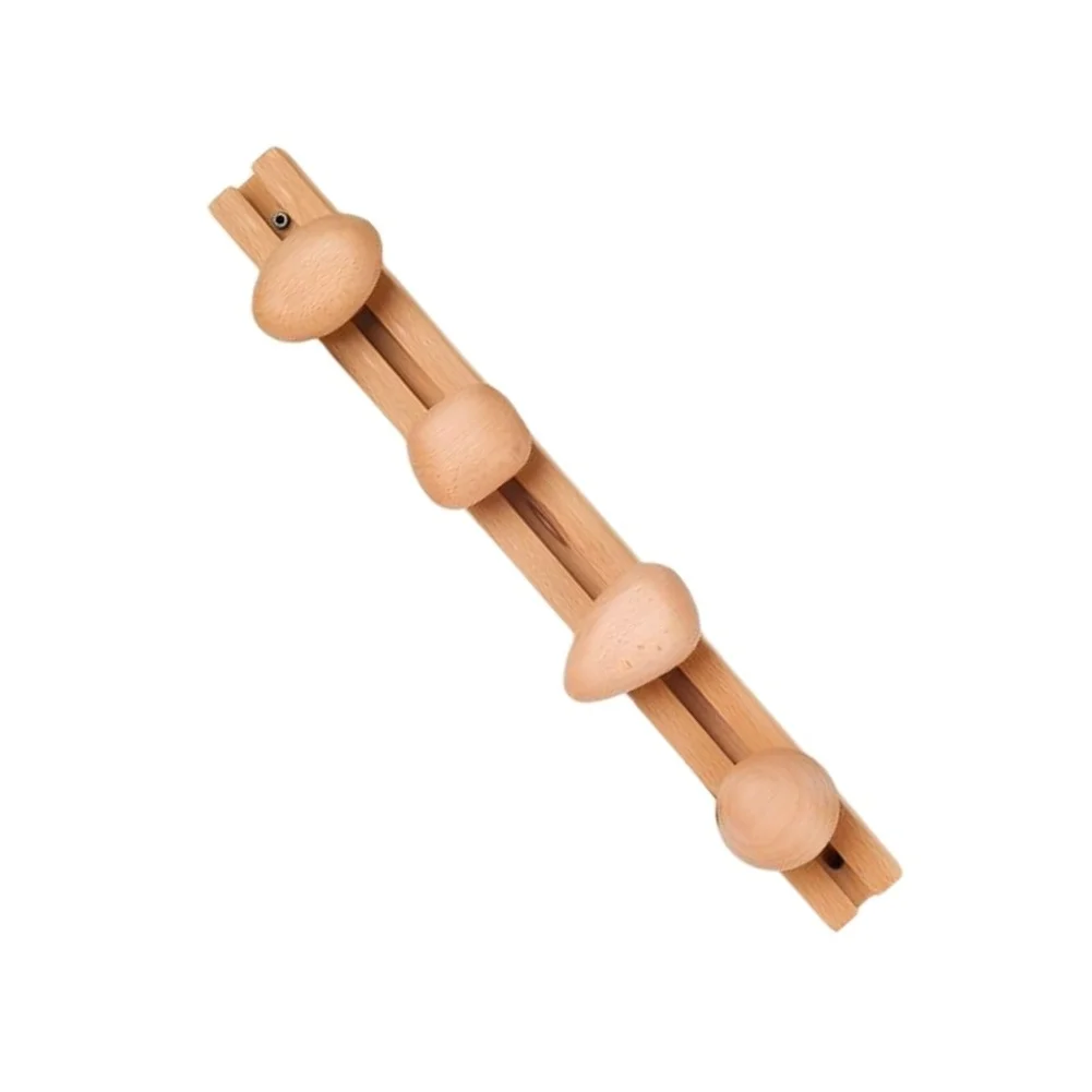 Beech Sliding Coat Hooks Stylish Wall Mounted Coat Rack Space Saving Design Robust Construction Modern Aesthetic Style