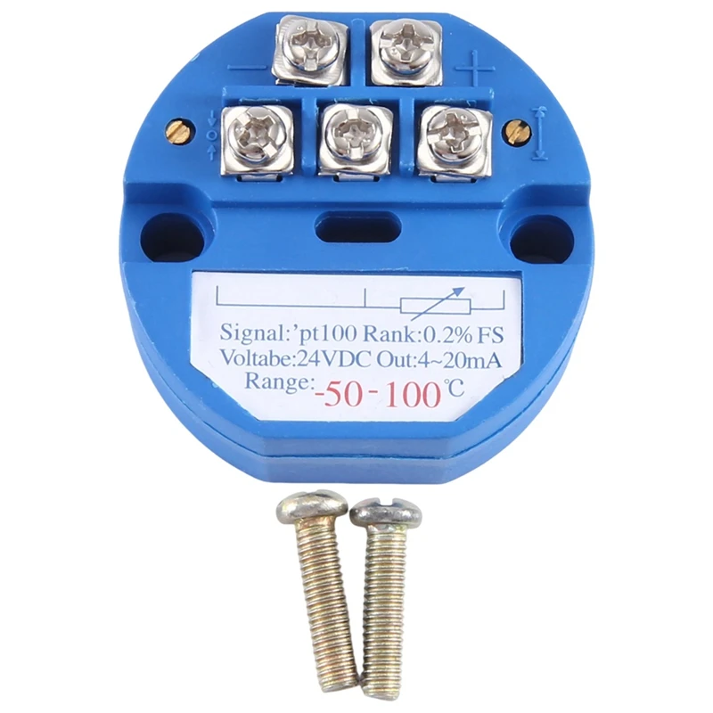 

RTD PT100 Temperature Transmitter Module Thermal Resistance -50-100°C DC24V Output 4-20MA Durable Easy Install