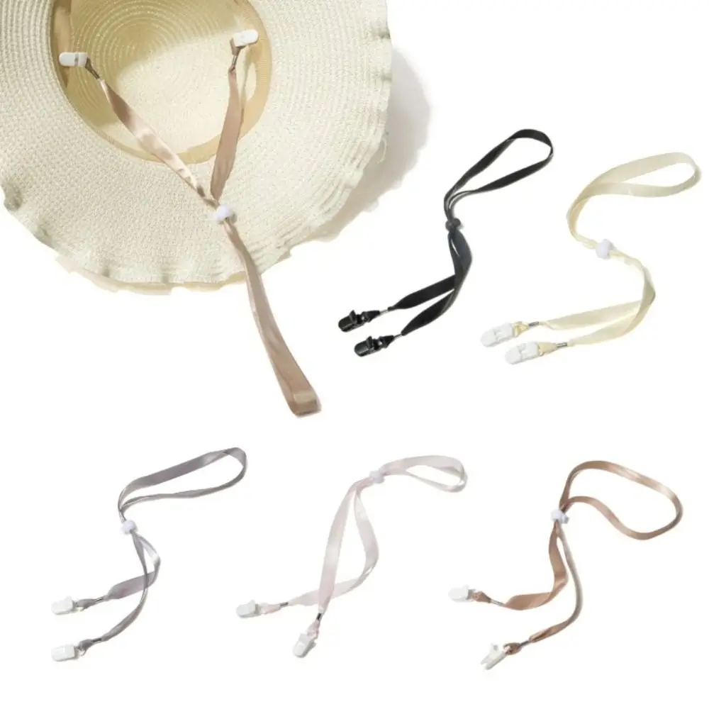 Портативная ветрозащитная шляпа с защитой от потери, шелковая лента с зажимами, шнур для подбородка, съемная регулируемая шляпа, ветрозащитная веревочная шляпа Портативная ветрозащитная шляпа с защитой от потери, шелковая лента с зажимами, шнур для подбородка, съемная регулируемая шляпа, ветрозащитная веревочная шляпа