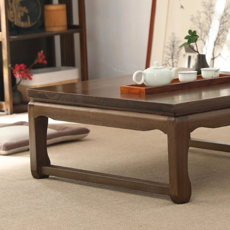 Japanese Low Table, Solid Wood Tatami Desk, Home Zen Coffee Stand, Bay Window Tea Table, Multi-Purpose Wooden Table - Image 5