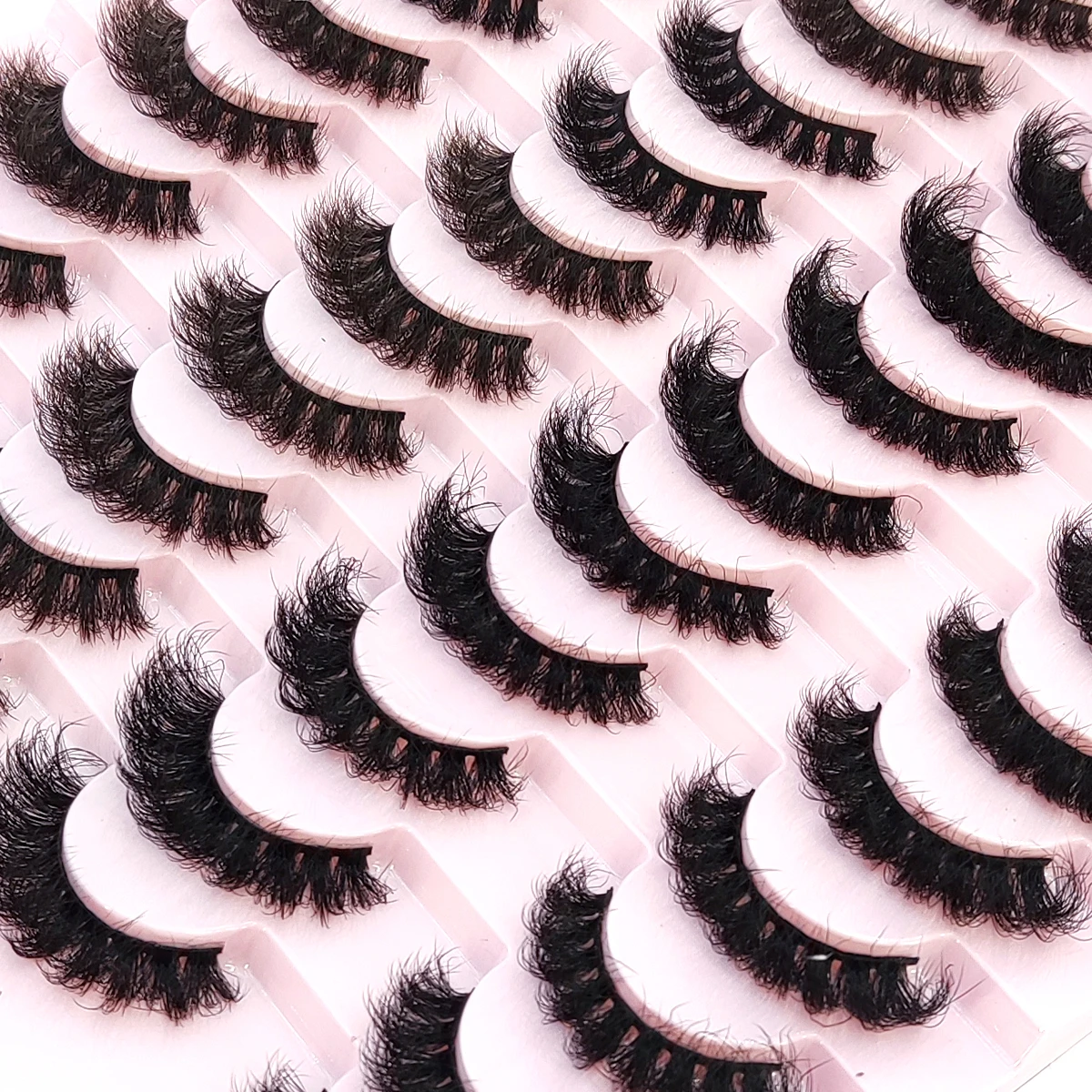 New 20 pairs of 3D artificial mink eyelashes thick and fluffy false eyelashes thick and dramatic cat eye eyelashes long eyelashe