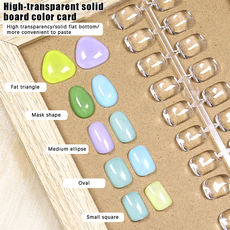 Clear Solid Oval Triangle Square Shape Nail Tools Nail Table Color Card Display DIY Manicure Nail Tips Practice Tools