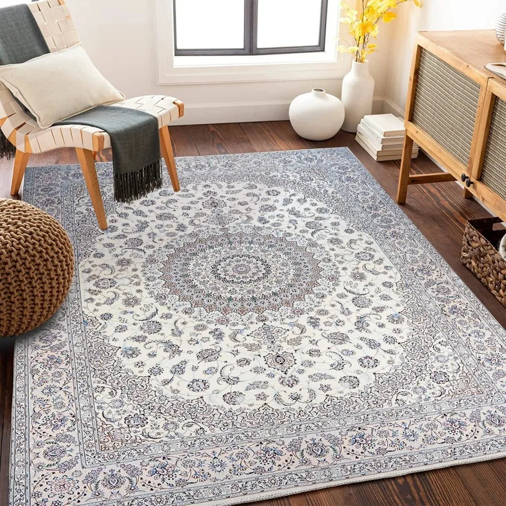 Bohemia Carpets Retro Living Room Rug Kids Play Mat Tables and Chairs Floor Mat Bedroom Carpet Home Decor Easy-to-clean Gift