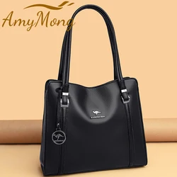 Genuine Brand Leather Handbags Purses for Women Vintage Shoulder Tote Bag Luxury Designer Ladies New Large Capacity Sac A Main