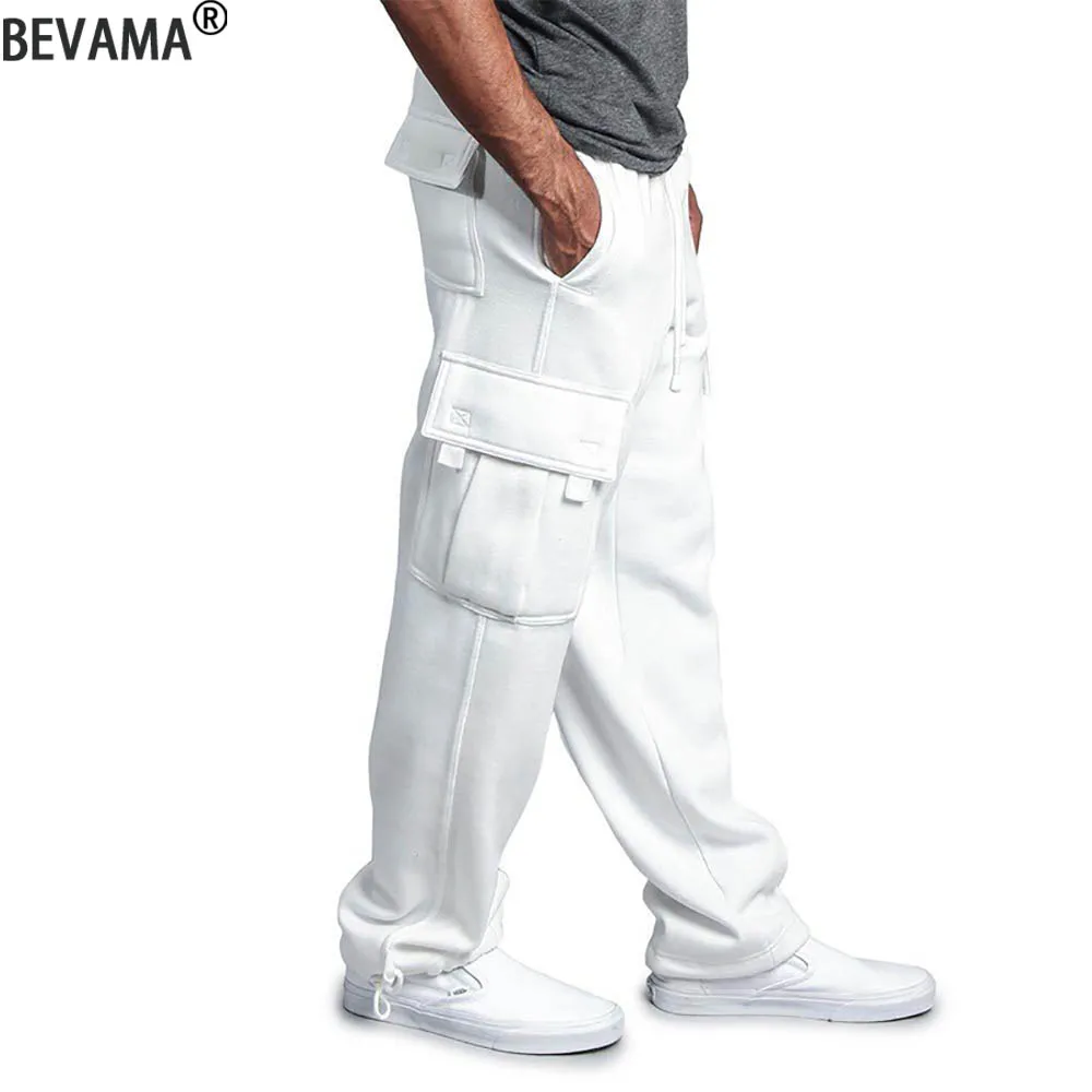 Men Casual Pants Spring Autumn Cargo Jogger Pants Hip Hop Streetwear Trousers Multi Pocket Solid Overalls Loose Male Sweatpants