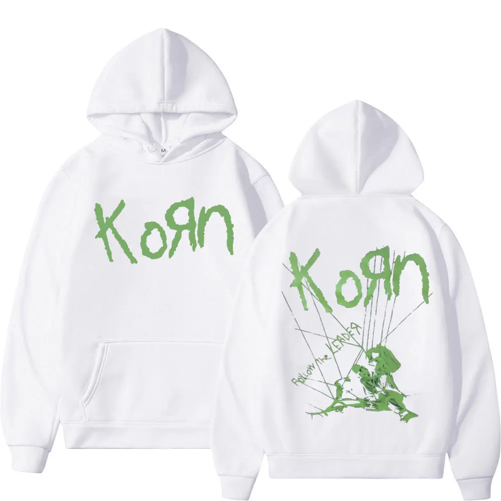 Rock Band Korn Ftl 25 Follow The Leader Graphic Hoodies Men's Women Gothic Vintage Sweatshirts Street Fashion Casual Pullovers