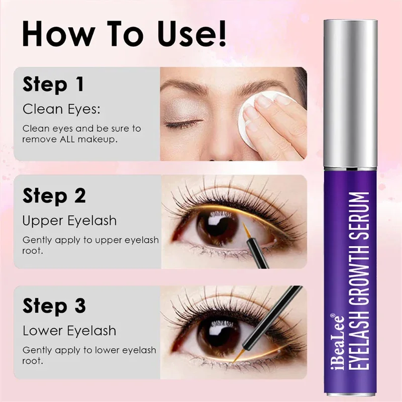 Fast Eyelash Growth Serum 7 Days Natural Eyelash Enhancer Longer Fuller Thicker Lashes Treatment Products Eye Care Makeup