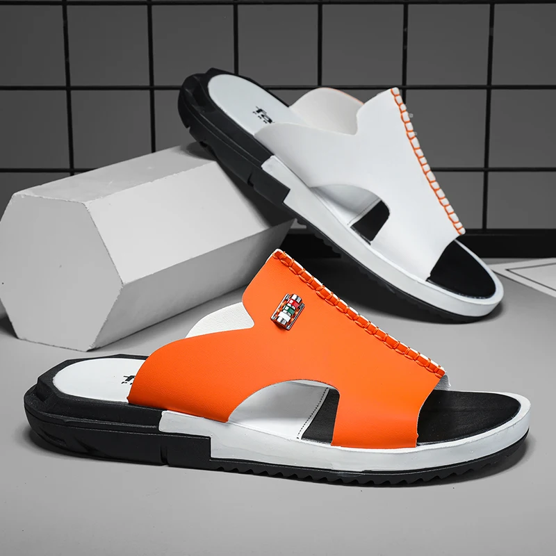 2023 Summer Men Shoes Sandals Comfortable Slip-on Casual Sandal Fashion Shoes Men Slippers Personality Double color blocking