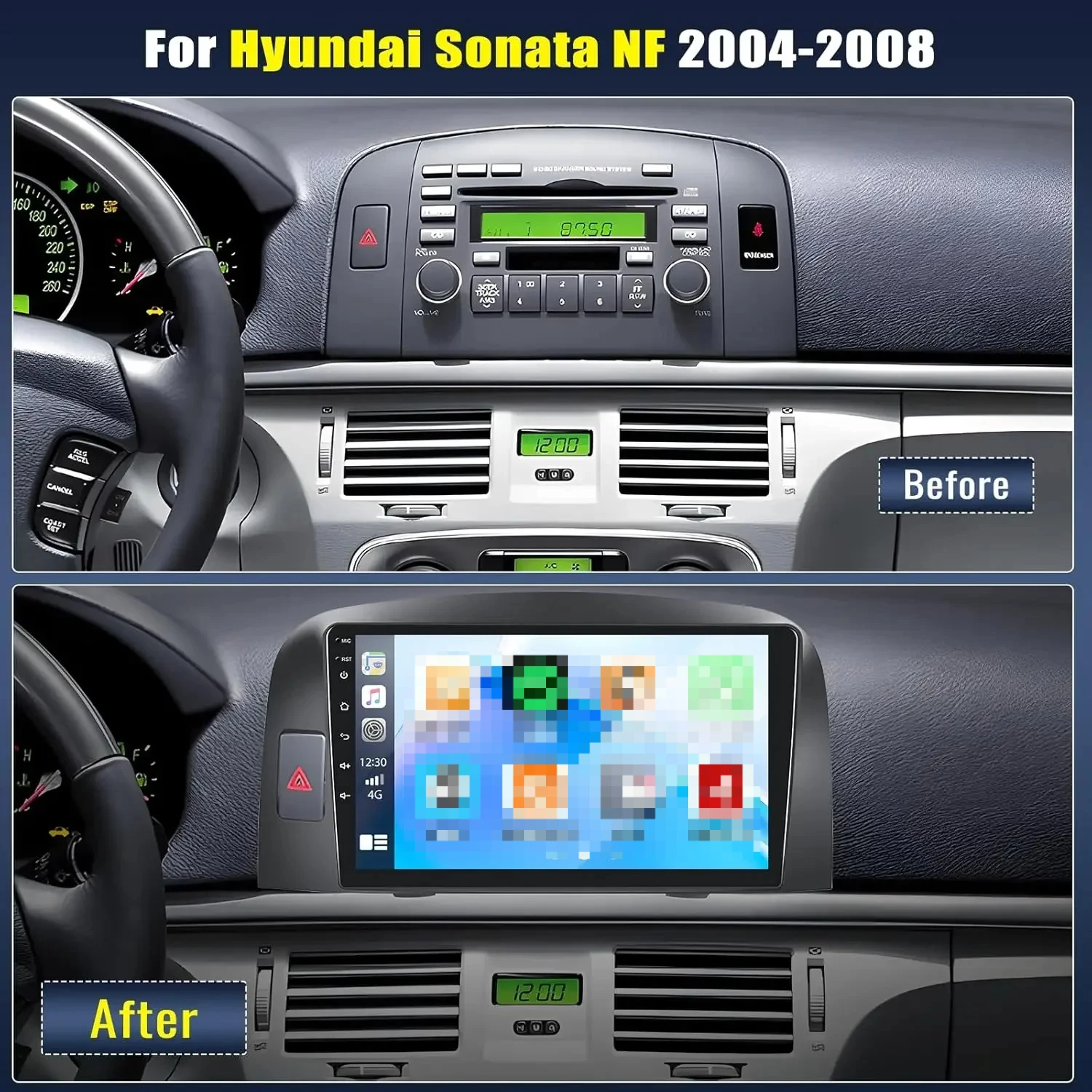 

9inch Car Stereo Radio for Carplay GPS Wifi Compatible for Sonata NF 2004-2008 Android 13 Automobiles Parts Accessories