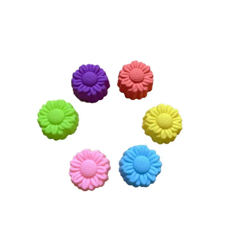 lot 5cm Various Flower Designs Silicone Mold Chocolate Pudding Ice Mould Cupcake Cake Tools Mini Soap Candle Molds