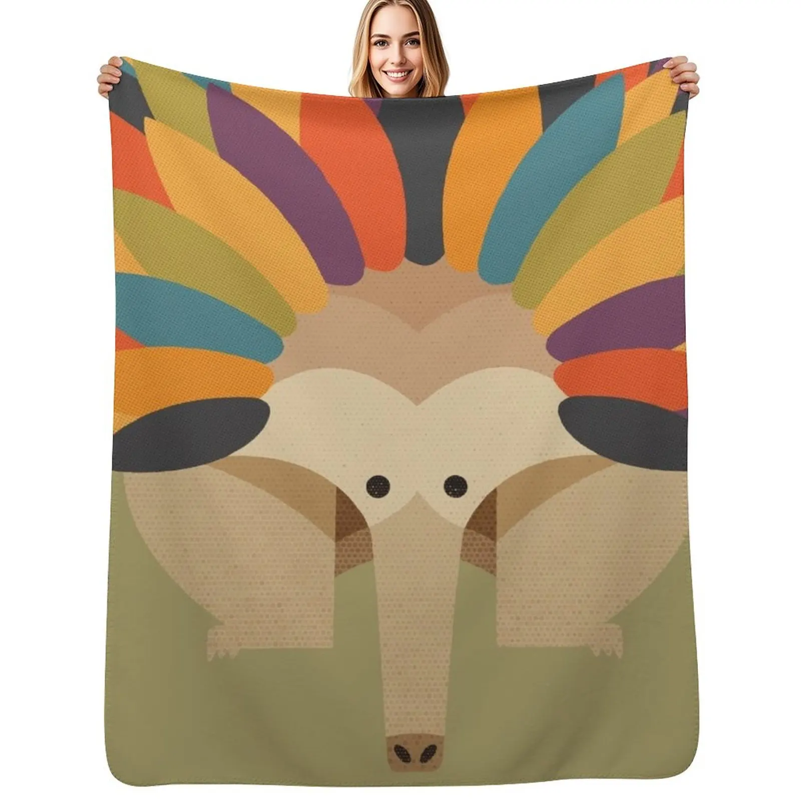 Hello Echidna Throw Blanket Wrinkle Resistant Lightweight Blanket