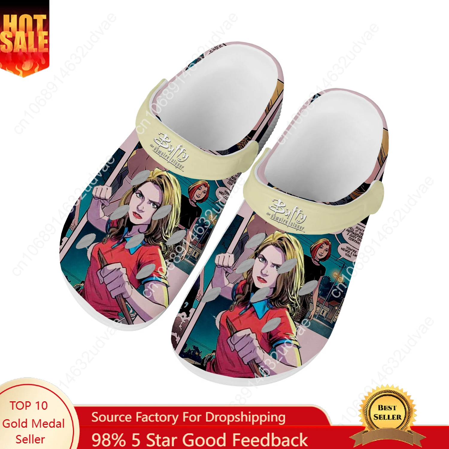 

Buffy The Vampire Slayer Water Shoes Mens Womens High Quality Home Garden Clogs Customizd Sandals Beach Breathable Hole Slippers
