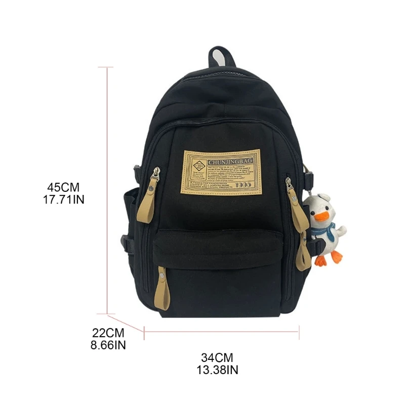 กระเป๋าเป้สะพายหลังโรงเรียน Bookbag น่ารักจี้กระเป๋าแล็ปท็อปสำหรับวัยรุ่น Daypack