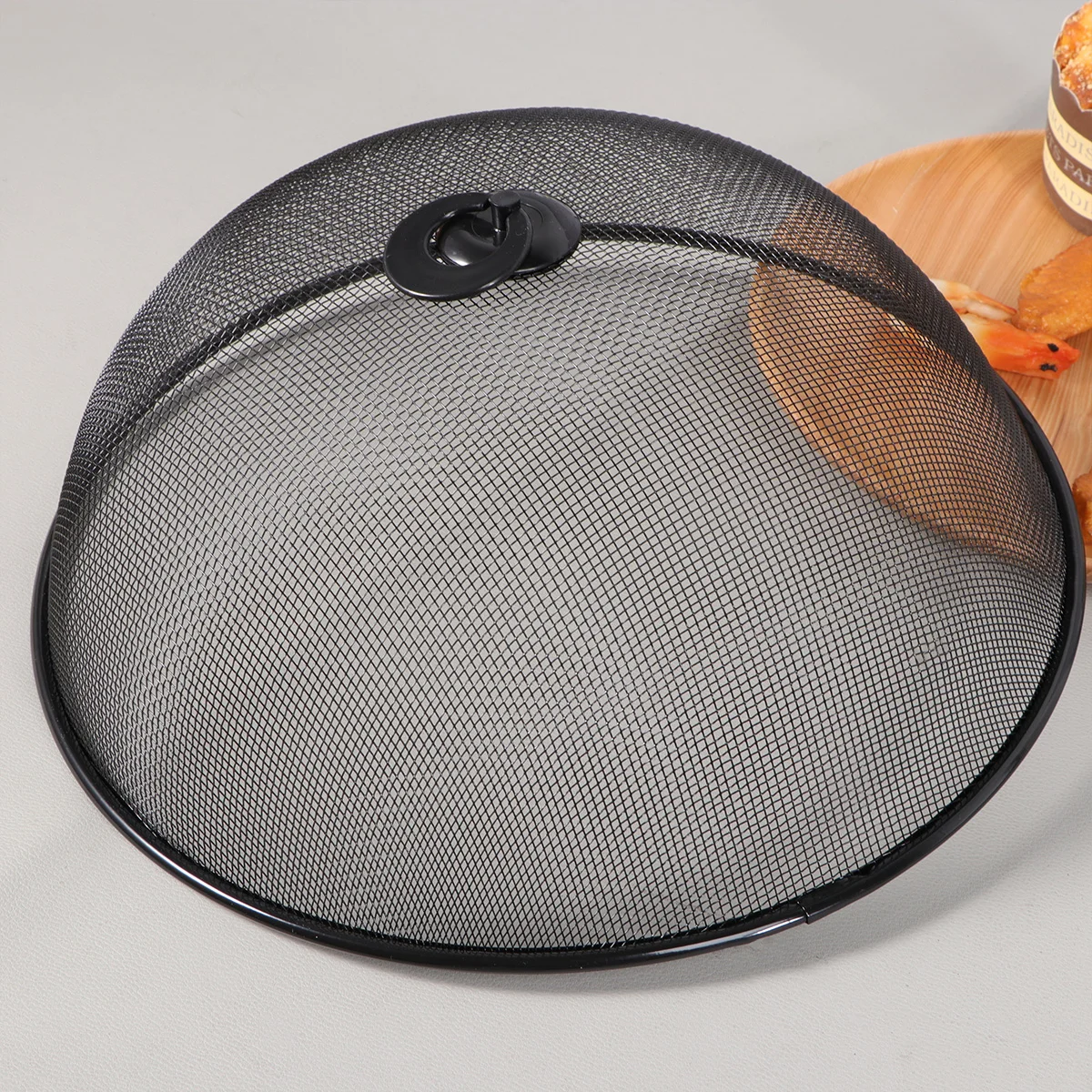 

1Pc Plate Cover Dish Cover Mesh Cover Dining Table Round Style Anti Fly Kitchen Stainless Steel Cover (Black)