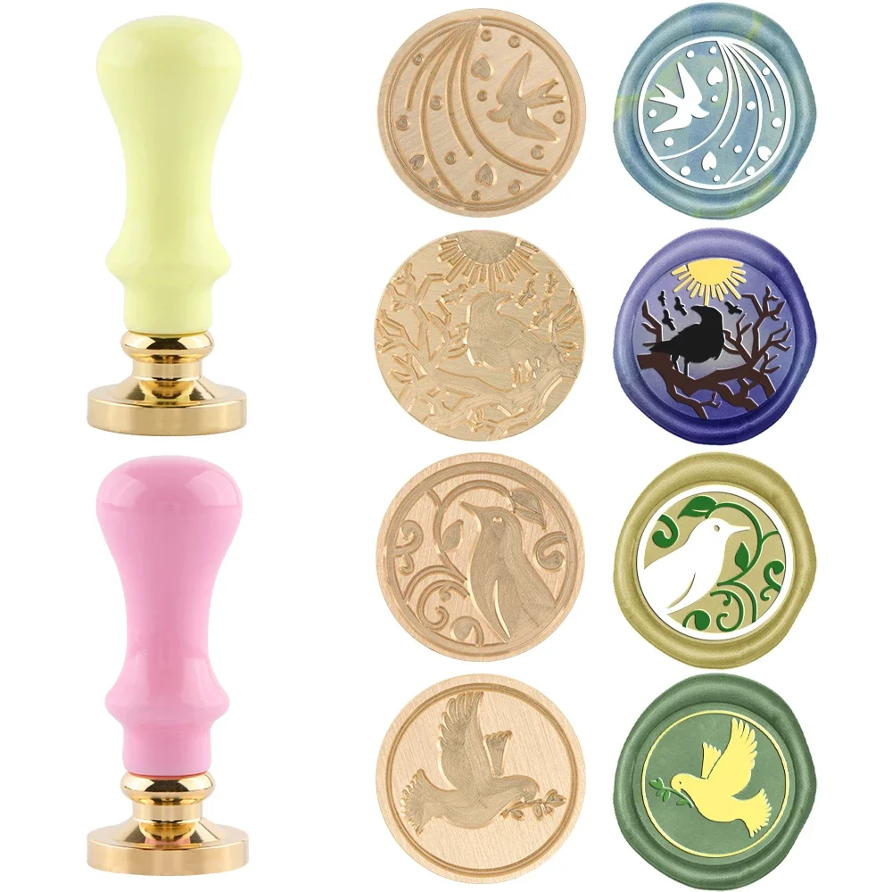 

Wax Seal Set of 4 Bird Heads and 2 Color Handles for Decorating Gifts Postcards Greeting Cards Invitations Wine Bottle Wrapping