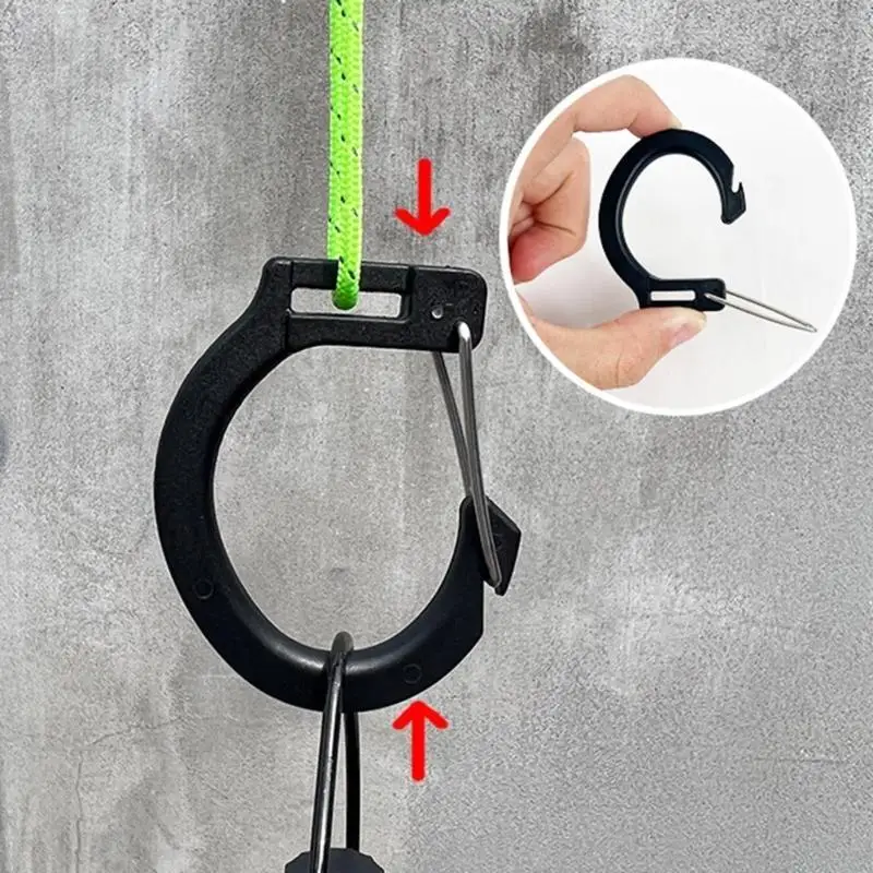 

652F 5Pcs Nylon Plastic Hook Camping Carabiner Buckle Tent Accessory Hooks
