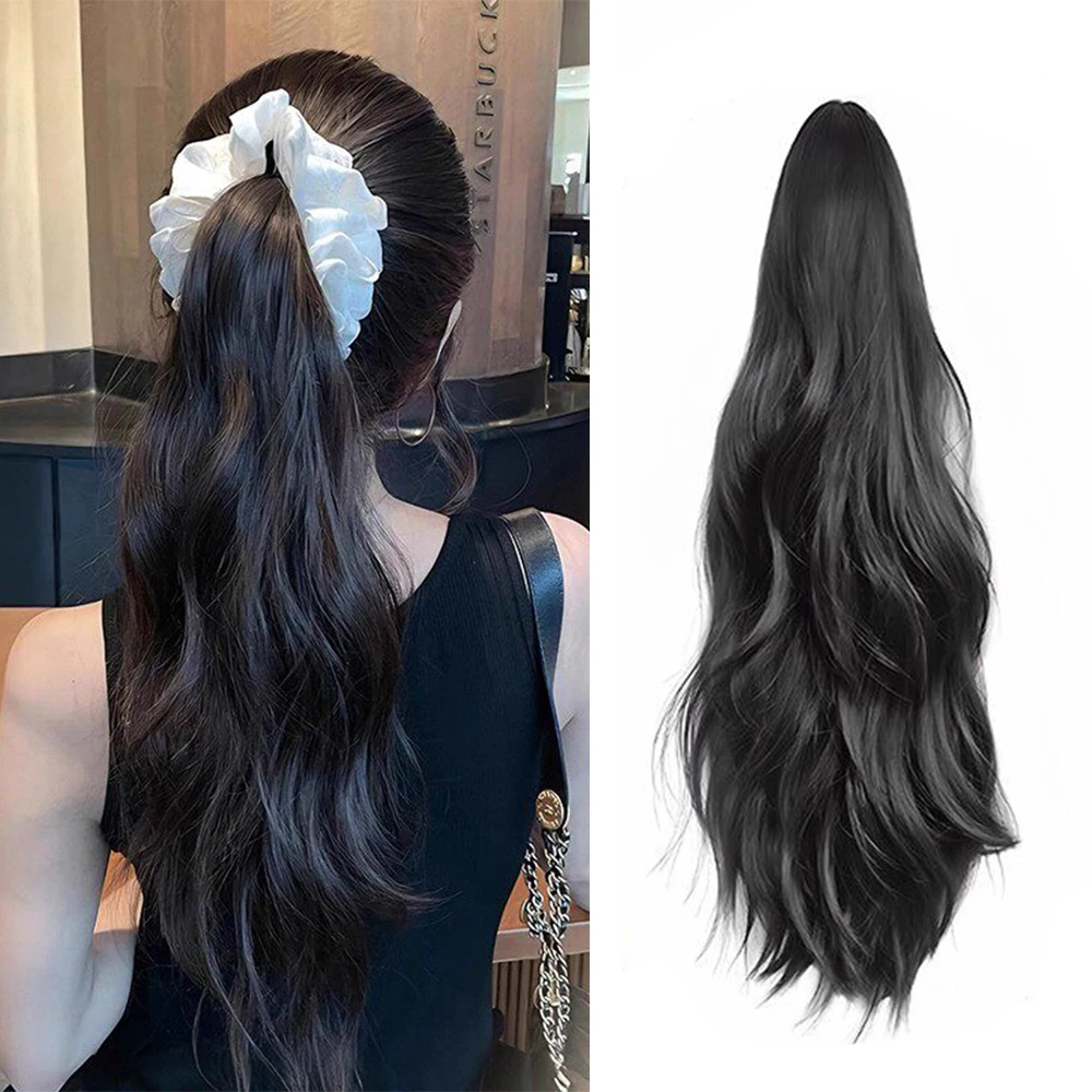 18 Inch Y2K Style Claw Clip French Curly Ponytail Natural Fluffy Volume Synthetic Hair Heat Resistant Hair Accessories for Women