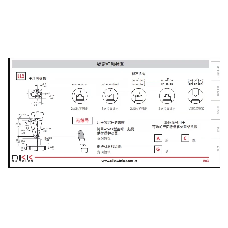 1 Stück/Los 100% japanischer NKK M-N32S1L/MN32LL4W01 Kippschalter 9-polig 2. Gang mit Verriegelung, Anti-Kollisions-Wipparm, Schwenkkopf – Detail 2