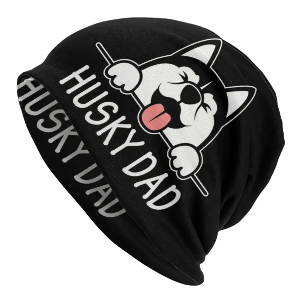 Fashion Siberian Husky Dad Bonnet Hat Knit Hat Men Women Hip Hop Unisex Adult Cartoon Animal Dog Warm Winter Beanies Cap