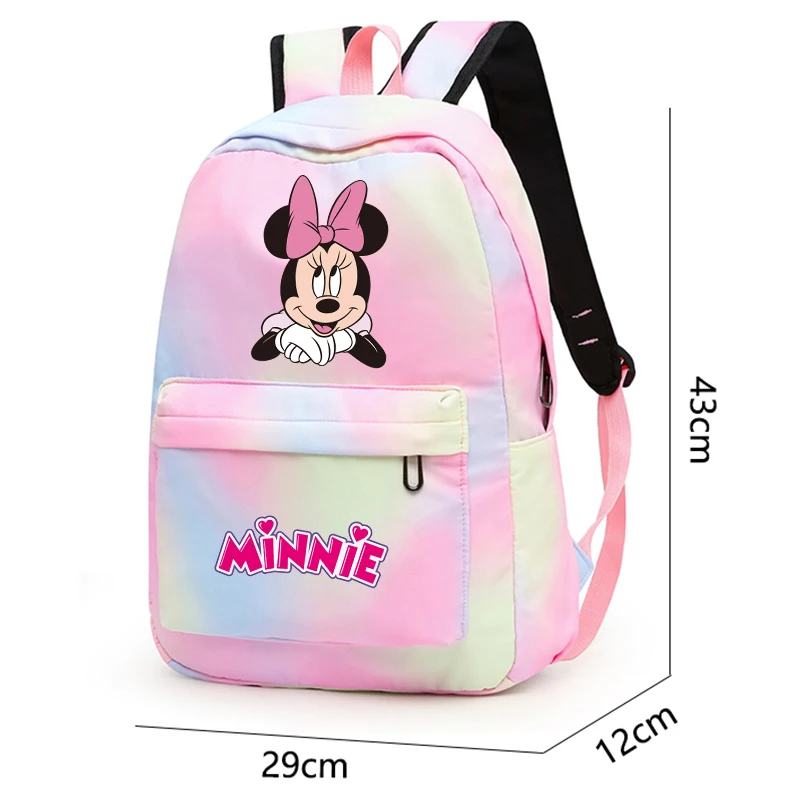 3Pcs/set Disney Minnie Mouse Backpack for Gir Boy Back To Schoolbag with Lunch Bag Student Bookbag Men Women Travel Bag Mochila