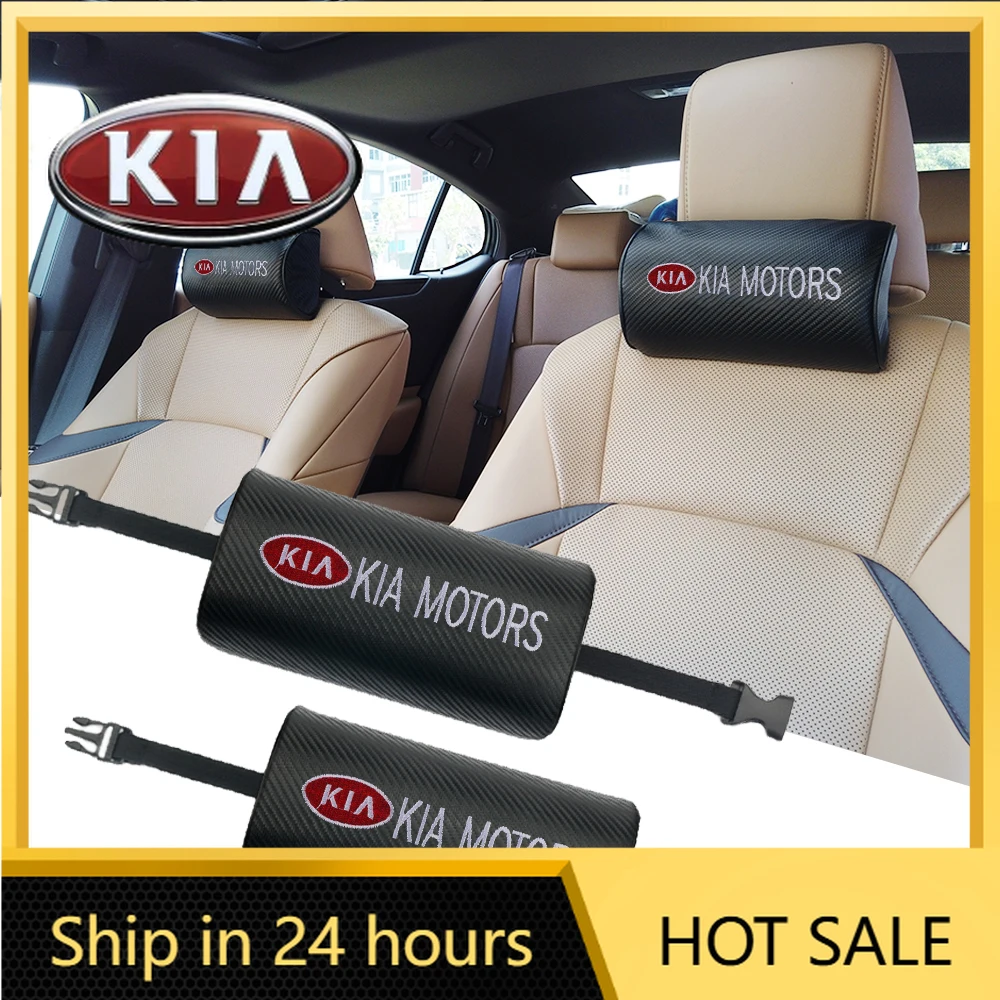 

Горячая новинка 2026: Автомобильная наклейка/подушка на подголовник (1/2 шт.) с логотипом для KIA Sportage, Ceed, Sorento, Cerato, Optima, Picanto, Rio, Soul