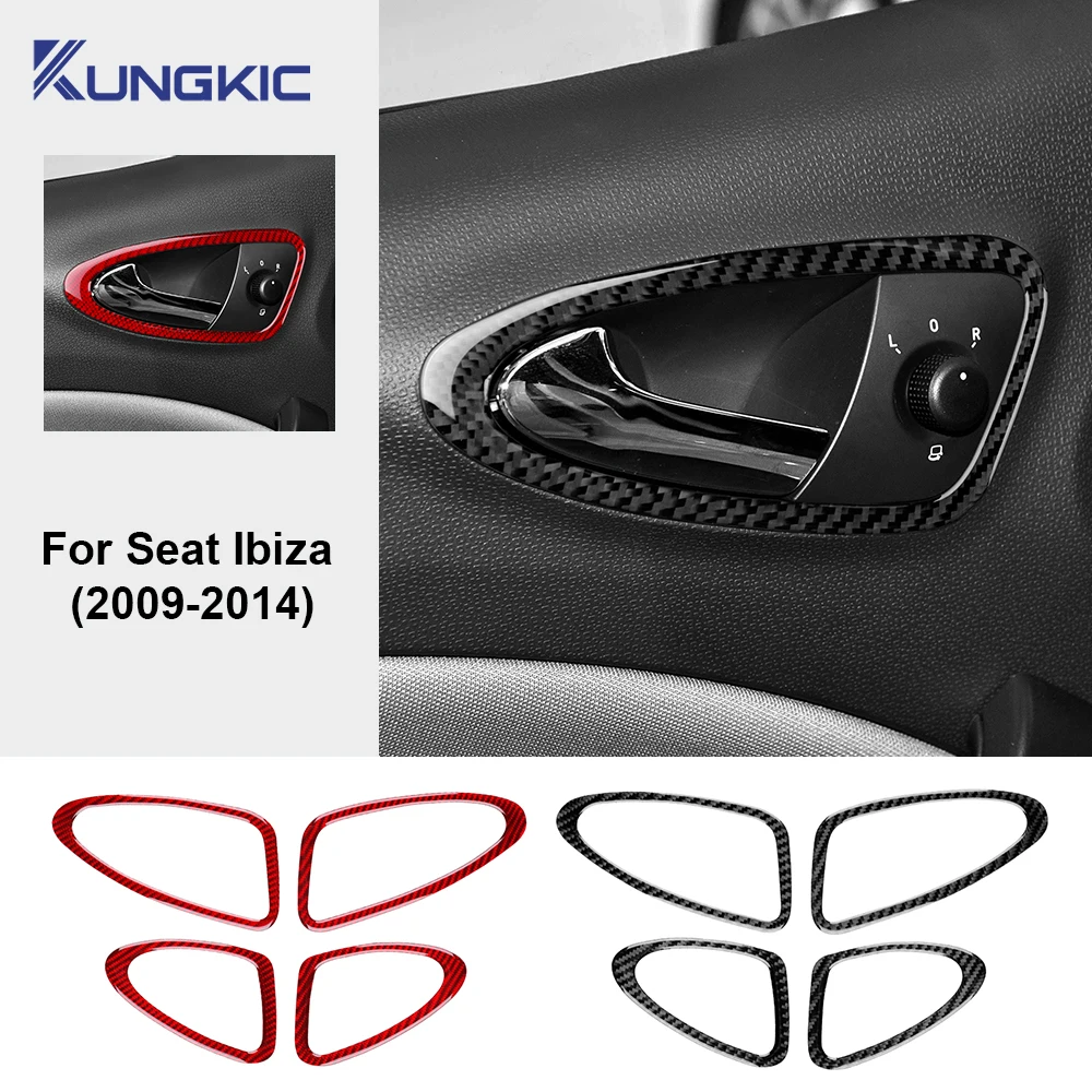 

Настоящая мягкая наклейка из углеродного волокна для Seat Ibiza 6j 2009 2010 2011 2012 2013 2014 LHD RHD, внутренняя дверная ручка автомобиля, аксессуары