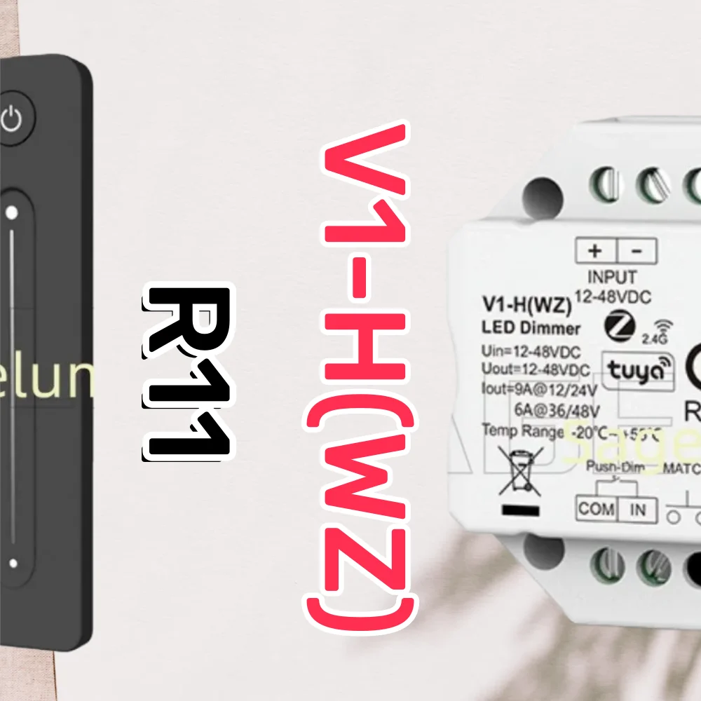 

R11 Tuya APP LED CV Controller V1-H(WZ) ZigBee RF2.4G LED Dimmer Remote 4096-Level Smooth Dimming Voice Control For Single Color