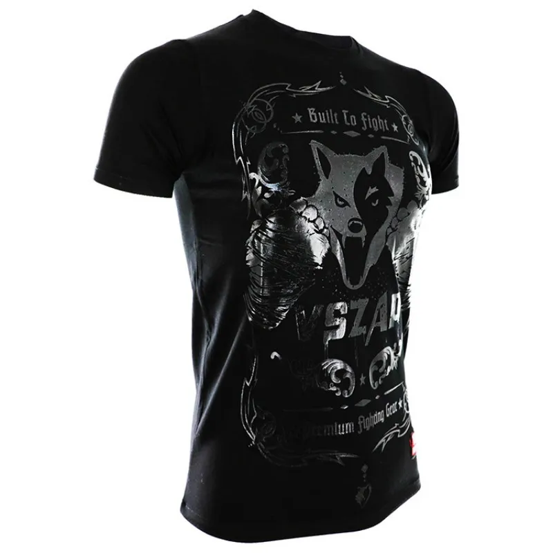 VSZAP Built 2 Fight Boxing Fitness Short Sleeve T-Shirt MMA Martial Arts Sport Muay Thai Men's Clothing