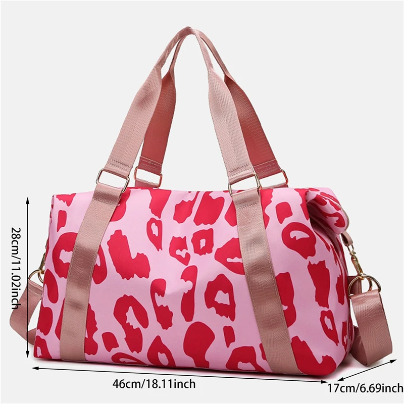 Travel Duffle Bags Cow Print Travel Bag Fashionable Women Leopard high-capacity Fitness Gym Tote Wet And Dry Separation Handbags