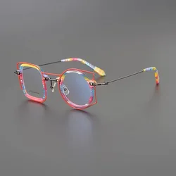 Ultralight titanium acetate frames men and women personality irregular optical frames luxury brand myopia prescription glasses