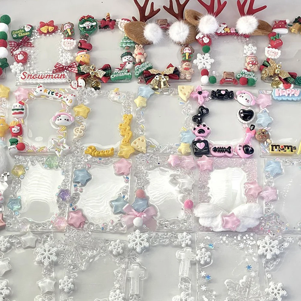 1Set Acrylic Card Brick Photo Holder Decorative Accessory Card Sleeve Handmade Materials Decoration Photocards Photo Frame Decor