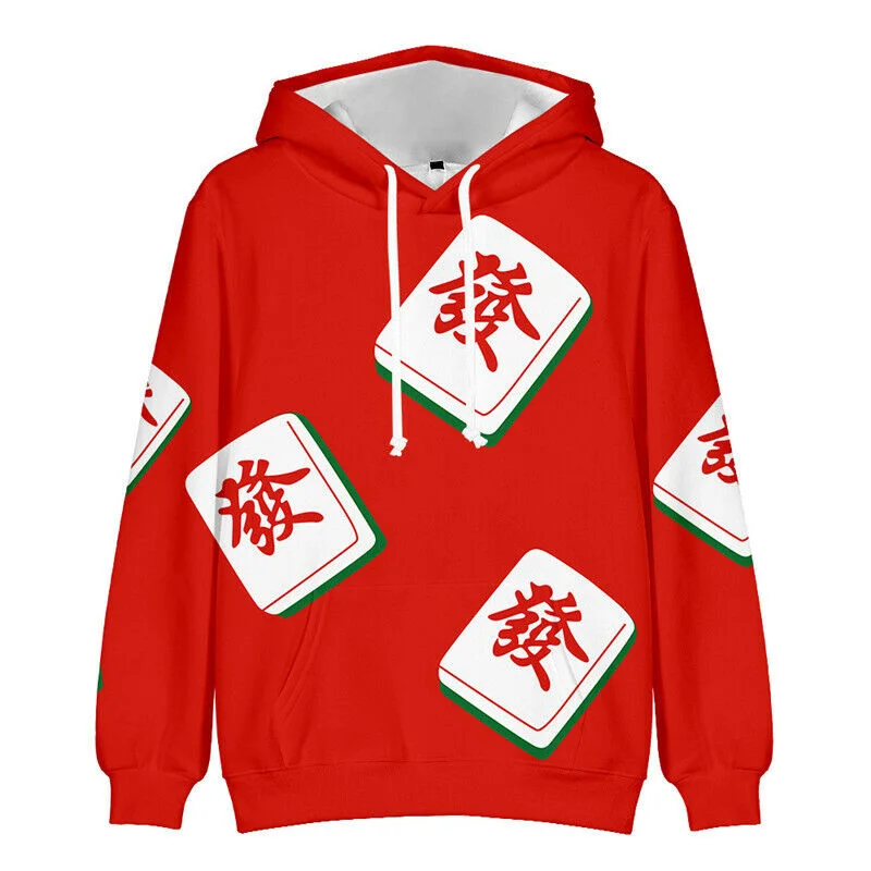 3D Recreational Games Mahjong Printing Hoodies For Men Children Fashion Streetwear Hooded Sweatshirts Cool Hip Hop Get Rich Tops