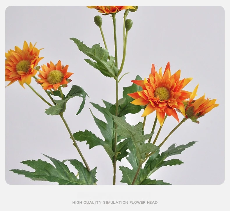 10 Stück Simulierte Wilde Chrysanthemen-Zweige Seiden-Kunstblumen DIY Hochzeitsdekoration Strauß Rosa Gänseblümchen Künstliche Blumen – Detail 14