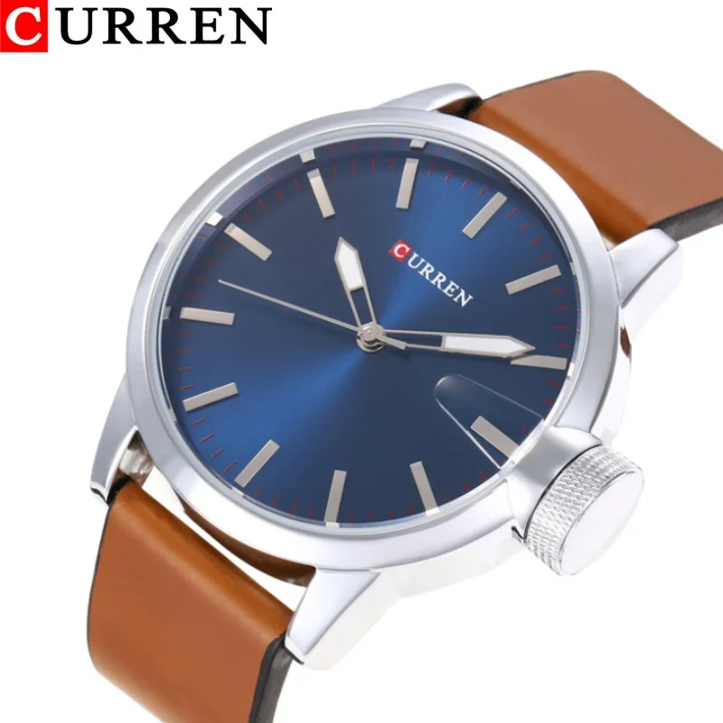 

CURREN 8208 Men's Quartz Watches Fashion Business Retro Leather Strap Waterproof Simple Design Wristwatch relogios masculino