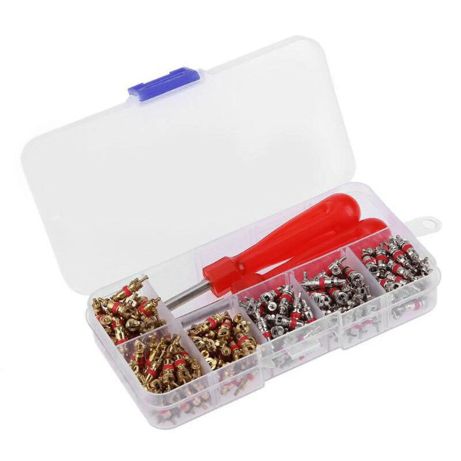 

242Pcs Car A/C Air Conditioning R134a Valve Cores Assortment Remover Tool Kit A/C AC Shrader Valve Core & Tool Auto Parts