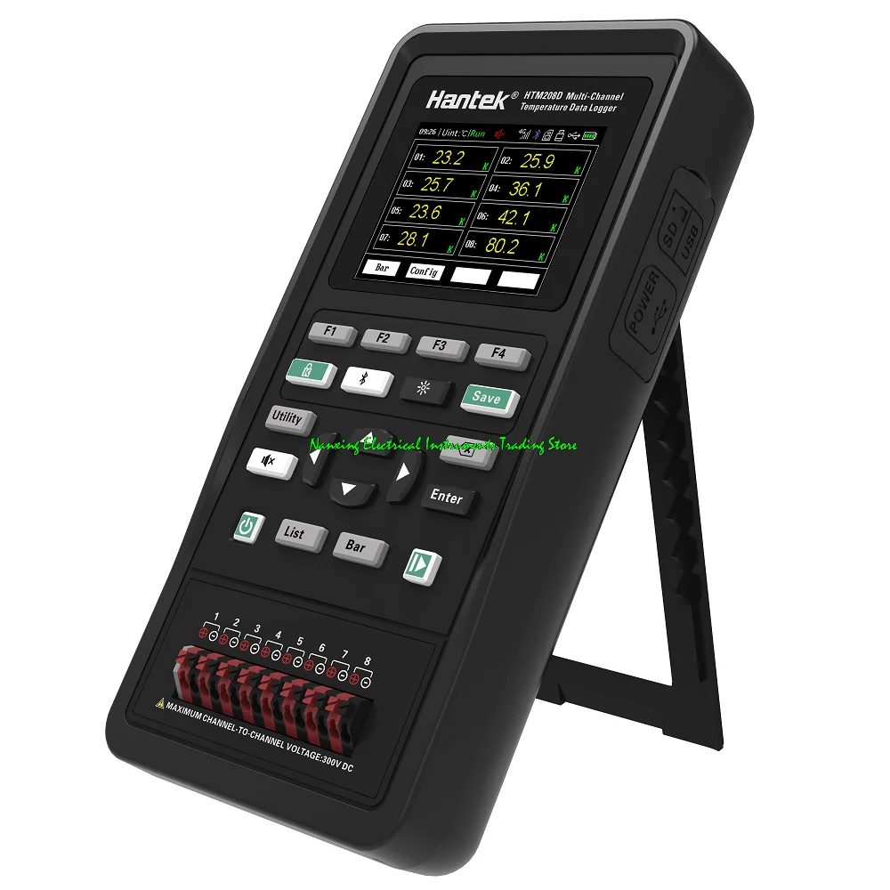 Hantek Handheld Tester Temperatura, Multi-Channel Detector, Detector de Temperatura, U Disk, HTM202B, HTM204B, HTM208B, 2CH, 4CH, 8CH