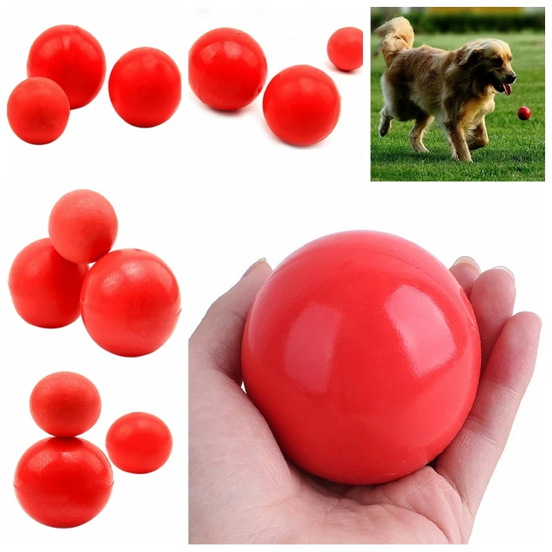 Solid/Hollow Rubber Ball Pet Cat Dog Training Chew Play Fetch Bite Toy For Dog Teeth Sharpening & Cleaning