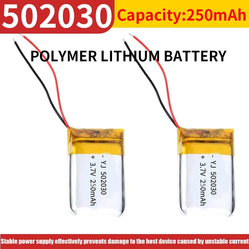 

502030 3.7V 250mAh Polymer LiPo Rechargeable Battery for Bluetooth Headset Beauty Instrument Selfie Stick Sprayer