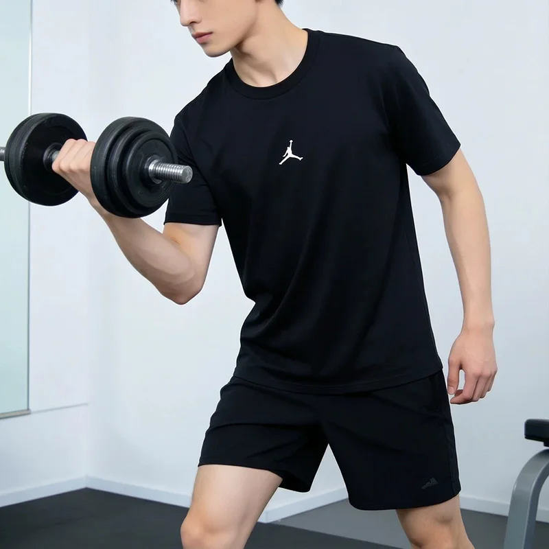 Nike Jordan Men's Summer New Style Long-Sleeved Fitness Breathable Hooded T-Shirt IB6758-010